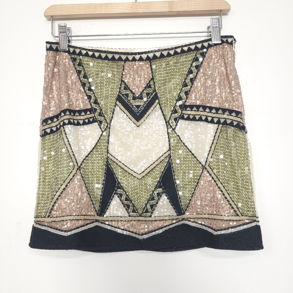 Promod sequins Bohemian mini Party skirt - Picture 3 of 15